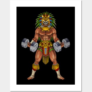 Aztec Warrior Bodybuilder Posters and Art